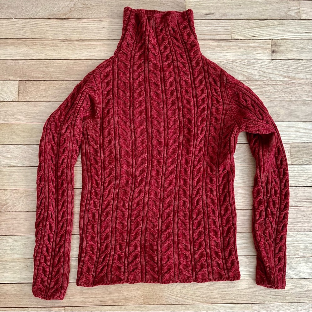 Eileen Fisher cable knit 💯 merino wool sweater vintage